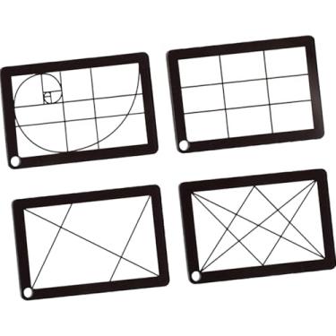 Imagem de NonMiFyR Conjunto de Visor Artístico de 4 Peças: Visor de Paisagem com Régua de Proporção E Compacto – Ideal para Fotógrafos, Observadores E Desenhistas, Acrílico, Tamanho real