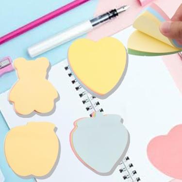 Imagem de 4 pacotes de notas adesivas material escolar, produtos de escritório para superfícies verticais, monitores, paredes, janelas (MIX1)