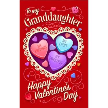 Imagem de Prime Greetings Cartão de Dia dos Namorados da neta, feito nos EUA, cartolina grossa com envelope premium embalado em um envelope de apresentação reutilizável, ecológico, 12,7 cm x 19,7 cm