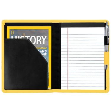 Imagem de Gorbado Classic Padfolio/Junior Portfolio Folder Case, Business A5 fichário organizador bloco de notas para homens e mulheres, 12 x 20 cm incluído, amarelo