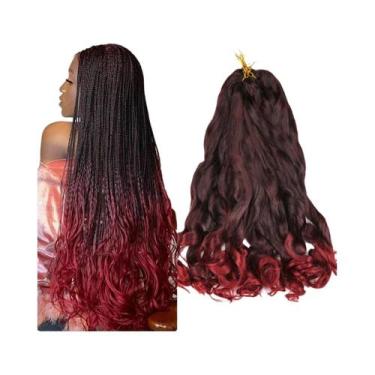 Imagem de Extensões De Cabelo Sintético Ombre Cacheado Francês Com Ondas Soltas 