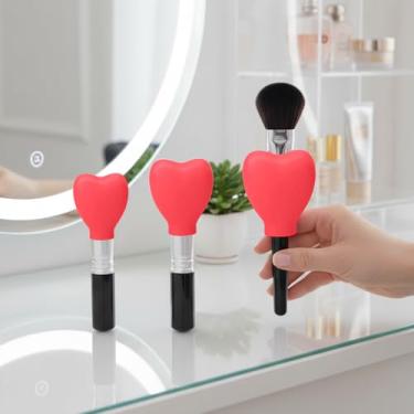 Imagem de Capas protetoras de pincel de maquiagem, capas protetoras de ponta de pincel de viagem, organizador universal, pacote com 3, pequeno, médio, grande (vermelho)