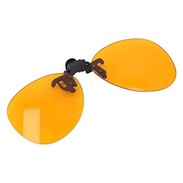 Imagem de Cryfokt Clipe de Bloqueio de Luzes Azuis Em óculos Lente Laranja Portátil Eficiente Flip Vertical de 180 Graus para Usuários de Computador (Redondo)