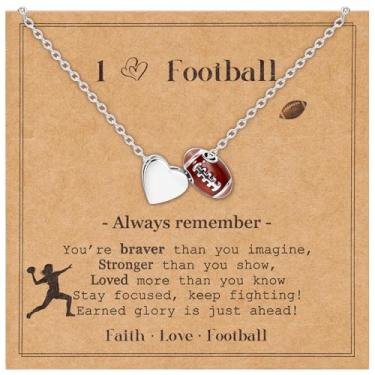 Imagem de AFSITNIG Colar de vôlei, futebol, softbol, basquete, futebol, tênis, pickleball, presentes para meninas, adolescentes, mulheres, acessórios esportivos, pingente, joias, Natal, aniversário, presentes