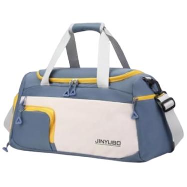 Imagem de Bolsa Mala De Mão 10kg Viagem Academia Bordo Grande Avião Alça ajustável Área Seca Área Molhada (Azul)