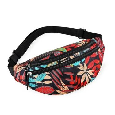 Imagem de AXPTI Bolsa de cintura esportiva feminina e masculina bolsa de cintura à prova d'água pochete carteira masculina bolsa de cinto portátil para telefone bolsas de telefone, Vermelho, One Size
