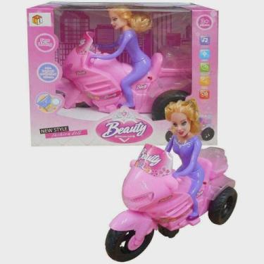 Imagem de Brinquedo Menina Motoqueira New Style Fashion Doll Com Luz E Som. Brin