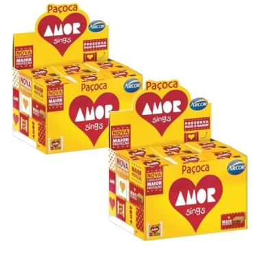 Imagem de Kit 2 Displays Paçoca AMOR Quadrada 30g – 36 Unidades | Tradicional, Sabor Amendoim