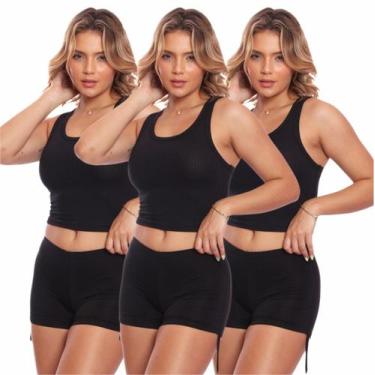 Imagem de Kit 3 Shortinho Biquíni Regulagem Empina Bumbum Calcinha Bionda, M, 3 
