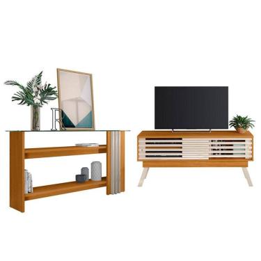 Imagem de Rack Bancada com Aparador Frizz 1.5 Cinamomo Off White – Madetec