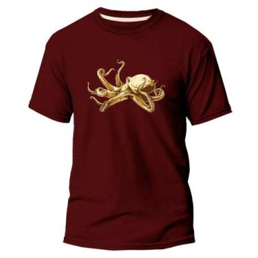 Imagem de Camiseta Básica Algodão Premium Estampa Digital O Polvo Gold - Pavesi,