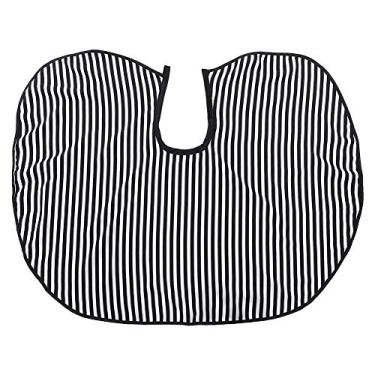 Imagem de Cuofyunl pano macio para corte de cabelo, capa de barbeiro, vestido de salão de cabeleireiro, avental com listras verticais