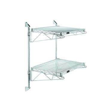Imagem de Quantum WC34-CB1230C Suporte de parede de prateleira dupla cantilever com (2) prateleiras (2) hastes de 86 cm (4) braços e (4) suportes de montagem para distribuição de armazenamento de armazém | 76