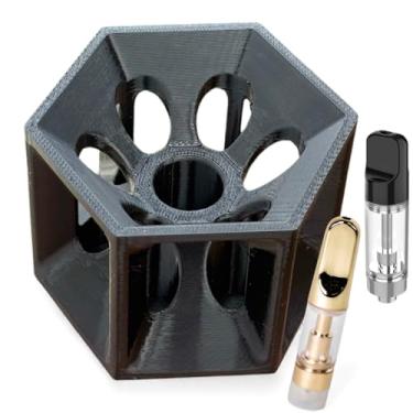 Imagem de Delta Loom Suporte de armazenamento de cartucho Hexagon 510 - suporte vertical para 6 cartuchos e 1 caneta - organizador de mesa - preto