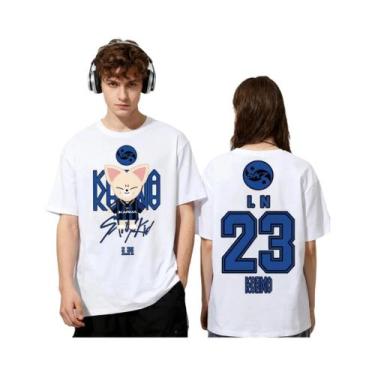 Imagem de Camiseta Casual Oversized Com Estampa De Cartoon KPOP KARMA HYUNJIN Mo