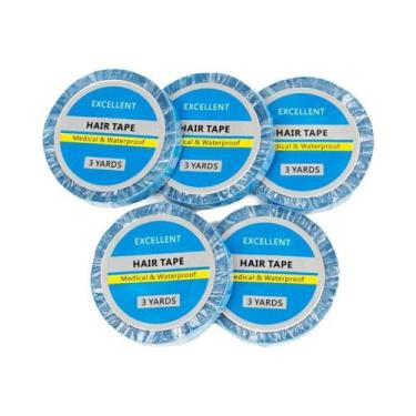 Imagem de Fita Adesiva Dupla Face Para Extensão De Cabelo Azul 08/1CM X 3 Jardas