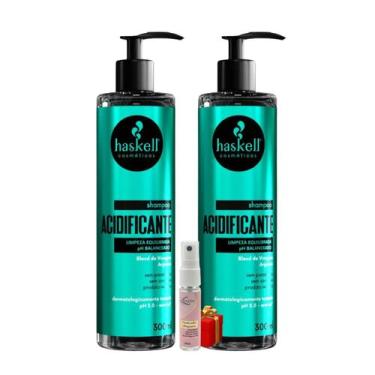 Imagem de Kit 2 Shampoo Acidificante pH Balanceado 300ml Haskell + Presente Lour