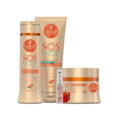 Imagem de Kit Haskell S.O.S. Verão Shampoo Creme Mascara Proteção solar + Presen