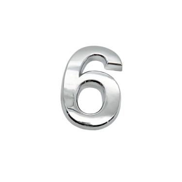 Imagem de NumRealm Número da casa, números de caixa de correio de porta, endereço 3D à prova d'água casa apartamento hotel autoadesivo sinalização, prata - 6