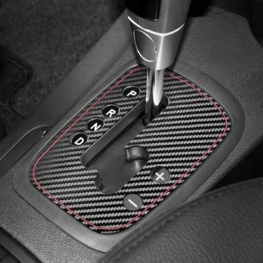 Imagem de BETTERHUMZ Adesivo decorativo da tampa do painel do console do botão de câmbio compatível com Kia Sportage SL 2007-2013 para acessórios de moldagem de interiores de carro de couro de carbono Alcantara
