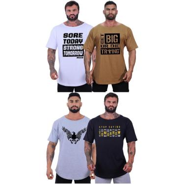 Imagem de Kit 4 Camisetas Morcegão Masculina MXD Conceito Fitness Academia Musculação-Masculino