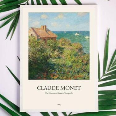 Imagem de Quadro Monet Fishermans House 33x24cm - Vidro e Preta