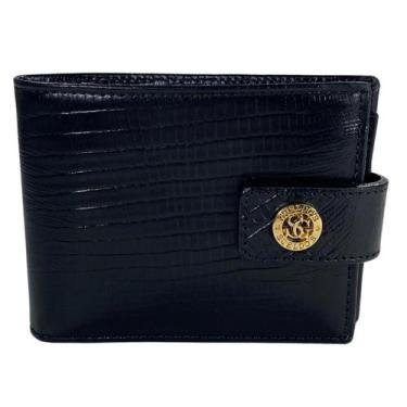 Imagem de Carteira masculina tradicional couro legítimo - Sueldos, Preto