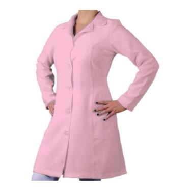 Imagem de Jaleco Feminino Acinturado Oxford Manga Longa Preto Branco - Visual Un