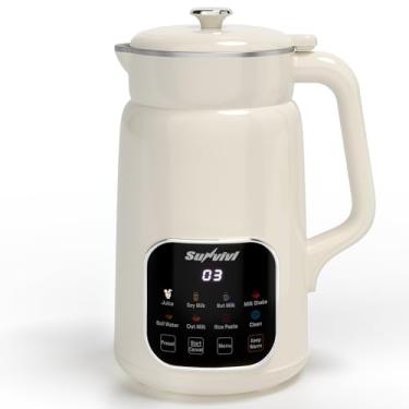 Imagem de Sunvivi Máquina de fazer leite de nozes 8 em 1: Máquina de leite de soja de 1,7 g para leite de soja/nozes/aveia, suco, milkshake, pasta de arroz e água fervente, liquidificador de bancada com atraso