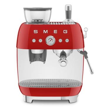 Imagem de SMEG Máquina de café expresso EGF03RDEU com moedor, plástico, vermelho