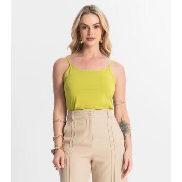 Imagem de Blusa Feminina de Alças Básica Rovitex Verde, P, Verde