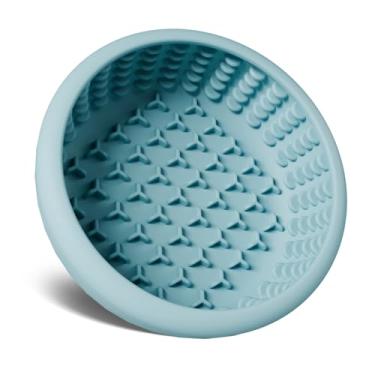 Imagem de Bikabpet Tigela para lamber cães, tigelas de alimentação lenta de silicone para cães e gatos – Comida úmida, ventosas, design antiderrapante (azul, pequena)
