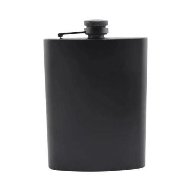 Imagem de Cantil De Aço Inoxidável Preto Fosco À Prova De Vazamento Para Whisky 