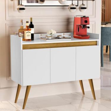 Imagem de Aparador Sala De Estar Retrô Buffet Cantinho Do Café Luxo 3 Portas Pra