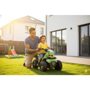 Imagem de Quadriciclo Elétrico Infantil Dinossauro Verde Bateria Recarregável Mo