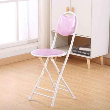 Imagem de Cadeira de bar dobrável com almofada de couro sintético – Banco dobrável de carga máxima de 300 kg para balcão de cozinha, cadeira portátil para adultos – Banquetas de jantar em casa, cadeiras de pub