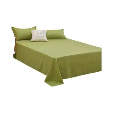 Imagem de Roupa De Cama Lavável Na Máquina Em Cor Sólida, Lençol Para Cama De So