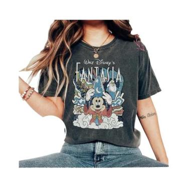 Imagem de Camiseta Vintage Disney Fantasia Sorcerer Mickey, Camiseta Retro Walt 