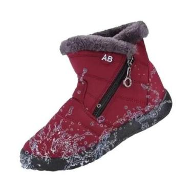 Imagem de Botas Femininas De Algodão De Cano Alto Quentes Antiderrapantes De Seg