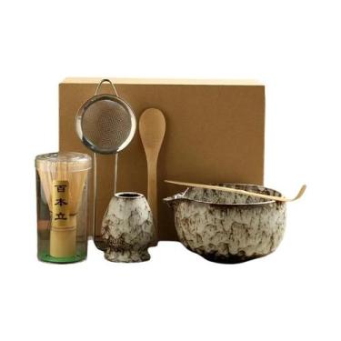 Imagem de Conjunto De Chá Matcha De Bambu 6 Peças: Tigela Japonesa, Batedor, Sup