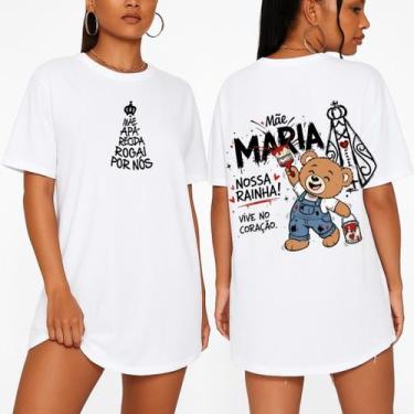 Imagem de Camiseta Feminina Streetwear Mãe Aparecida Rogai Por Nós Estampada Cat