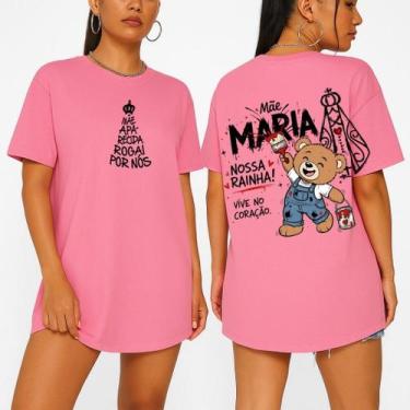 Imagem de Camiseta Feminina Streetwear Mãe Aparecida Rogai Por Nós Estampada Cat