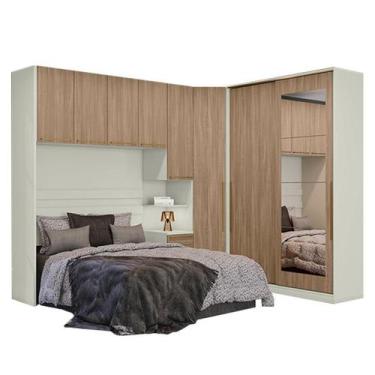 Imagem de Quarto Modulado Casal Ambiente 7 New Predileto 5 Peças Areia Jequitibá
