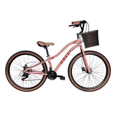 Imagem de Bicicleta Colli Viena Aro 29 com Cesto - Freio a Disco, 21 Marchas, Rosa Blush