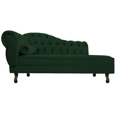Imagem de Divã Recamier Diana Lado Direito 120 Cm Suede Amarena Móveis Verde
