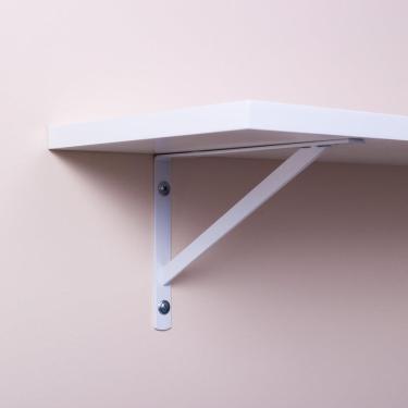 Imagem de Kit 2 Prateleiras 100 X 30cm Branca Com Mão Francesa