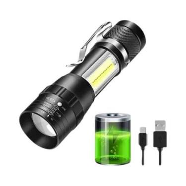 Imagem de Lanterna LED Recarregável Portátil Com Zoom, À Prova D'água, Com Clipe