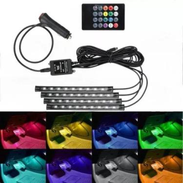 Imagem de Fita LED Neon RGB 12V Carro  Luz Ambiente Interna Automotiva, Iluminaç