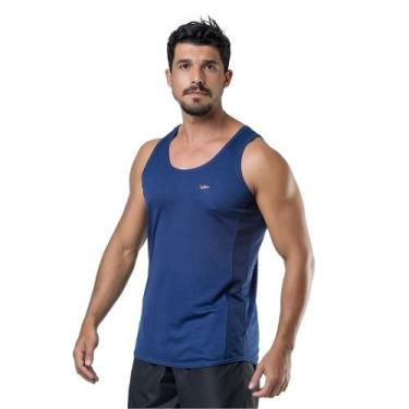 Imagem de Camiseta Regata Plus Size Machão Elite Dry Fit Anti Suor, Marinho, EG5