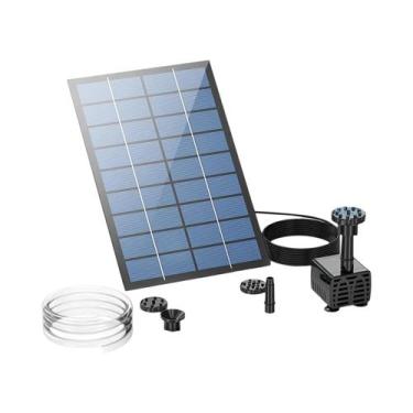 Imagem de Bomba de Fonte Solar 2,5W com 6 Bicos e Tubo de 4 Pés para Jardim, Lag
